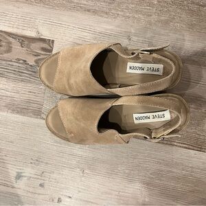 Steve Madden Beige Open Toe Sandals
